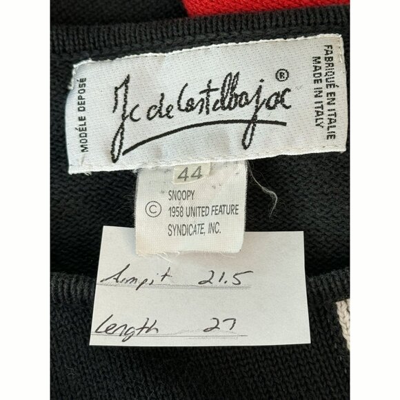 JC de Castelbajac RARE Vintage Snoopy Peanuts Sweater Red Size 44 EU US 12 - Picture 2 of 12